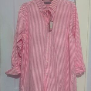 Roundtree & Yorke pink pinstripe shirt size large